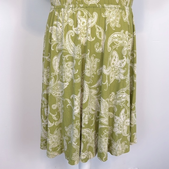 Anthropologie Daily Practice Green Floral Paisley Puff Sleeve Mini Dress. Medium - Picture 14 of 16